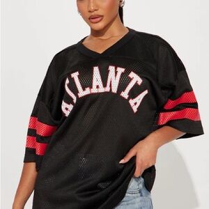 Black and Red Mesh Atlanta Women's Top